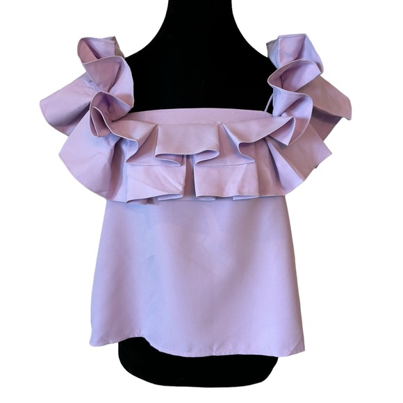 Lavender Full Ruffle Stretch Top - Picture 6 of 8